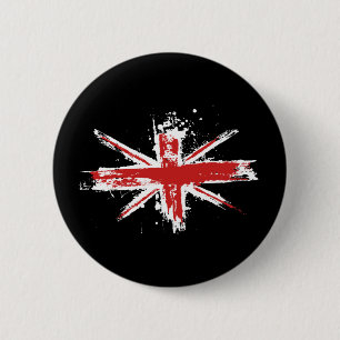 Badge Rond 5 Cm Bouton d'éclaboussure d'Union Jack