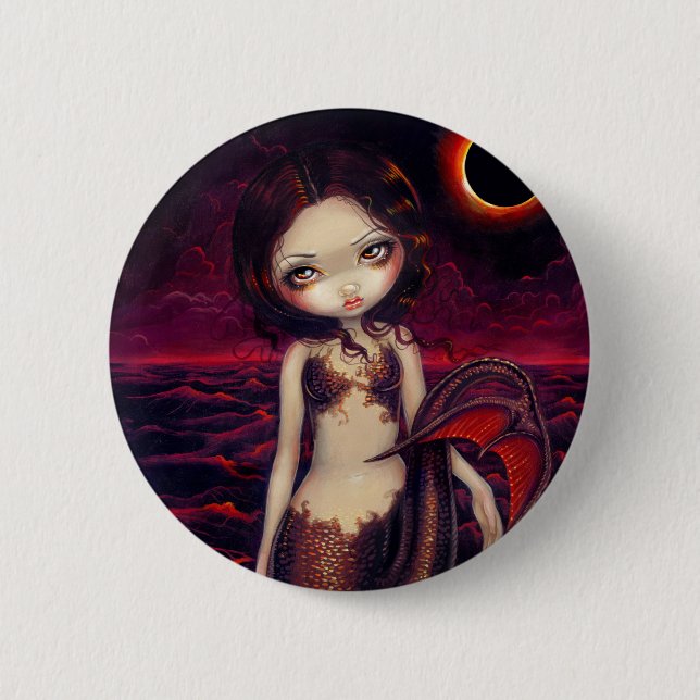 Badge Rond 5 Cm Bouton "d'éclipse de sirène" (Devant)