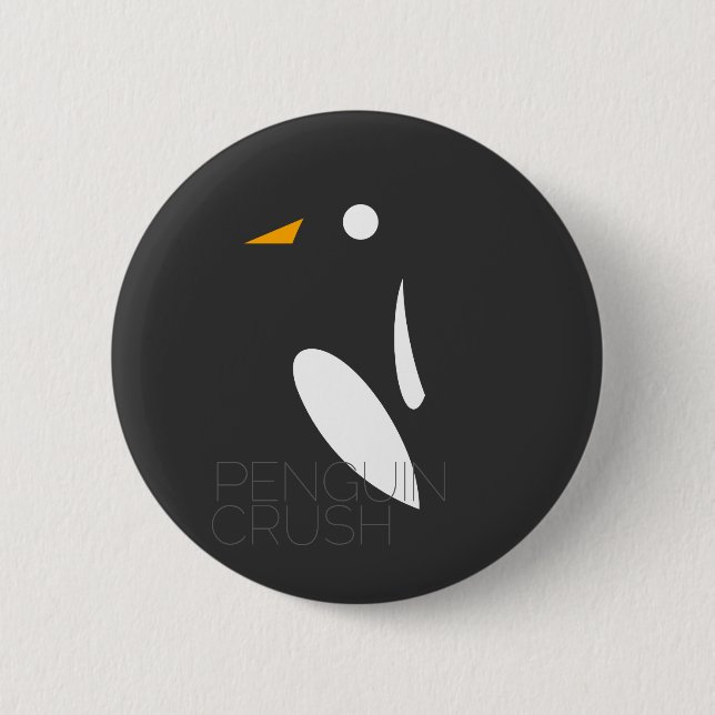 Badge Rond 5 Cm Bouton d'écrasement de pingouin (Devant)