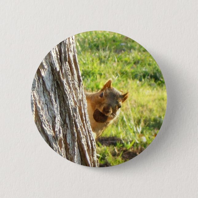 Badge Rond 5 Cm Bouton d'écureuil (Devant)