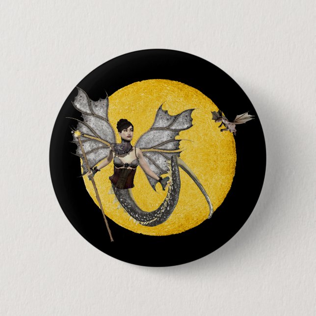Badge Rond 5 Cm Bouton Déesse Dragon (Devant)