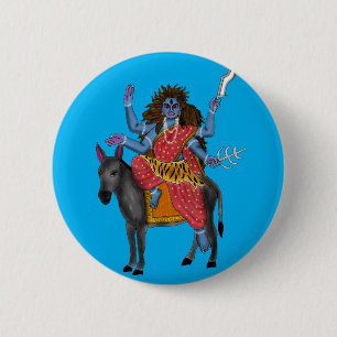 Badge Rond 5 Cm Bouton Déesse Kalratri