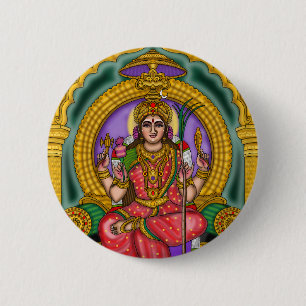 Badge Rond 5 Cm Bouton Déesse Lalita Tripurasundari