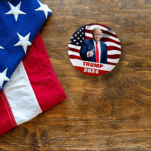 Badge Rond 5 Cm Bouton d'élection du président Trump Photo 2024
