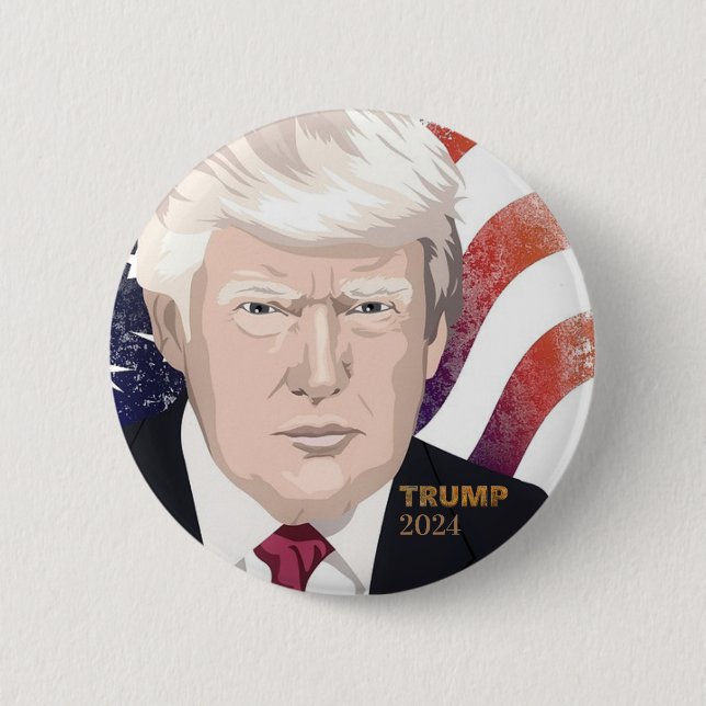 Badge Rond 5 Cm Bouton d'élection Trump 2024 (Devant)