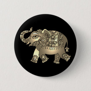 Badge Rond 5 Cm bouton d'éléphant ornemental