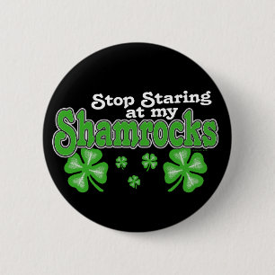 Badge Rond 5 Cm Bouton Démarrage en Shamrock