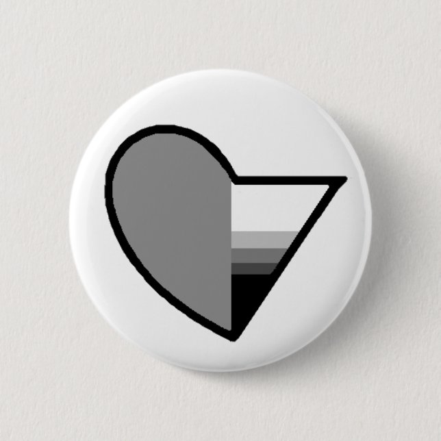 Badge Rond 5 Cm Bouton demisexual romantique gris (Devant)