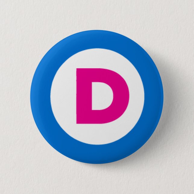 Badge Rond 5 Cm Bouton Democratic (Devant)