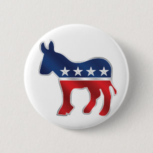Badge Rond 5 Cm Bouton Democratic d'âne
