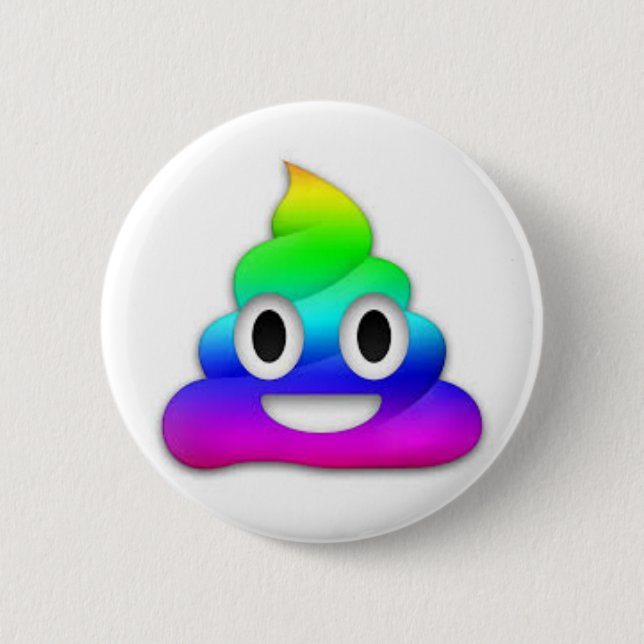 Badge Rond 5 Cm Bouton d'Emoji de dunette d'arc-en-ciel (Devant)