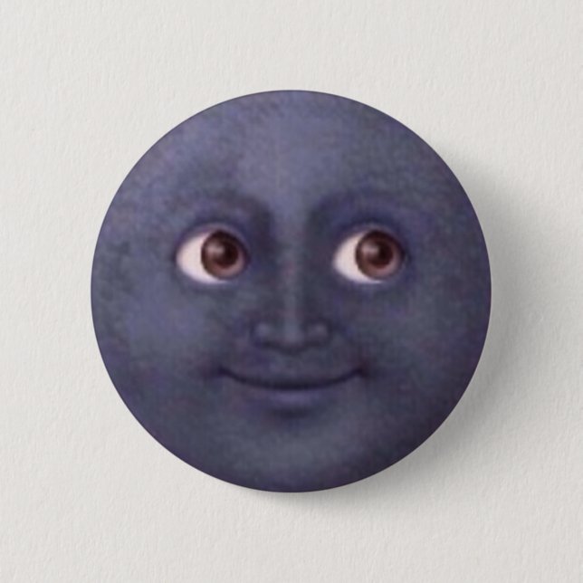 Badge Rond 5 Cm Bouton d'Emoji de lune (Devant)