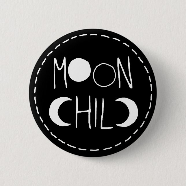 Badge Rond 5 Cm Bouton d'enfant de lune (Devant)
