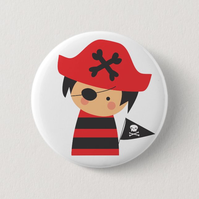 Badge Rond 5 Cm Bouton d'enfant de pirate (Devant)