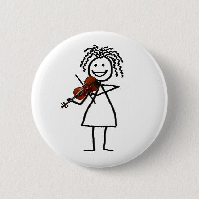 Badge Rond 5 Cm Bouton d'enfant de violon (Devant)