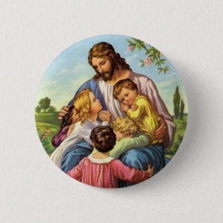 Badge Rond 5 Cm Bouton d'enfants d'amours de Jésus