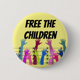 Badge Rond 5 Cm Bouton d'enfants de réfugié
