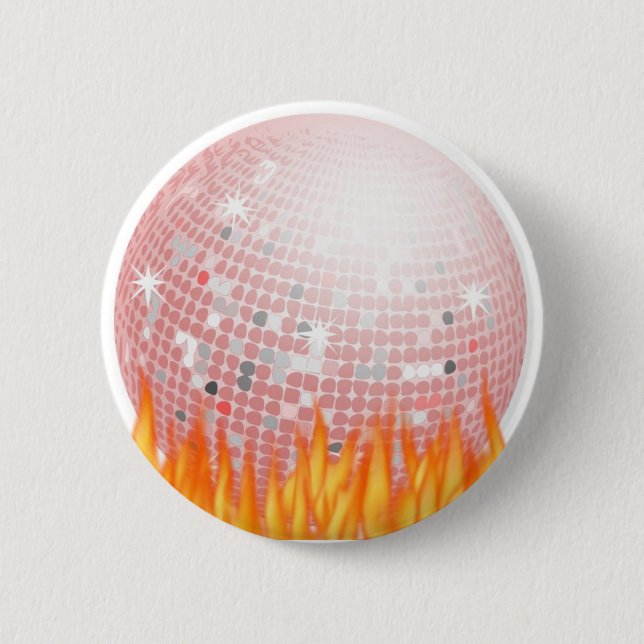 Badge Rond 5 Cm Bouton d'enfer de disco (Devant)