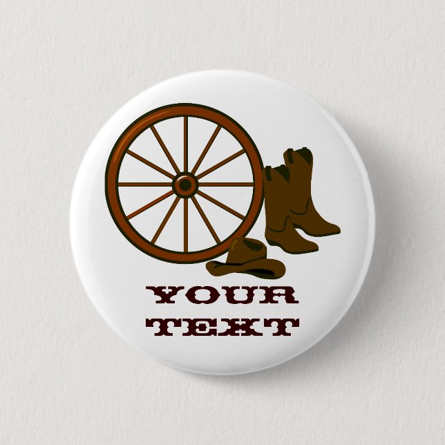 Badge Rond 5 Cm Bouton d'engrenage occidental (Devant)