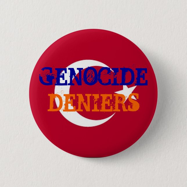 Badge Rond 5 Cm Bouton Deniers du génocide (Devant)