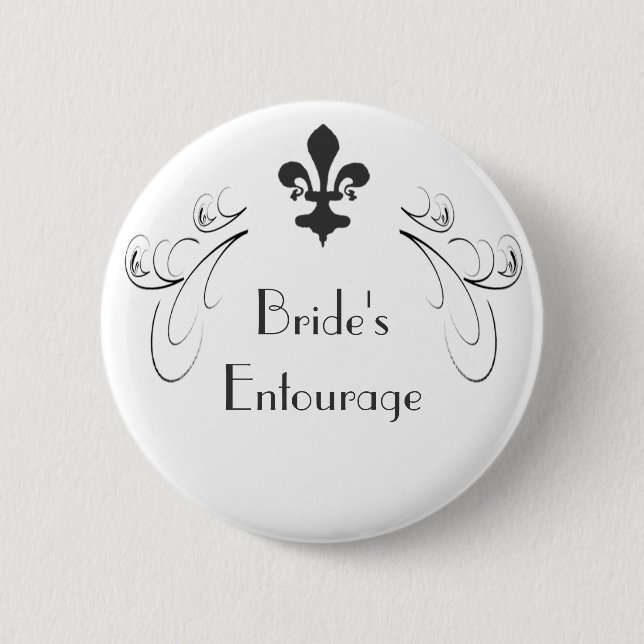 Badge Rond 5 Cm Bouton d'entourage de Decorative Fleur de Lis (Devant)