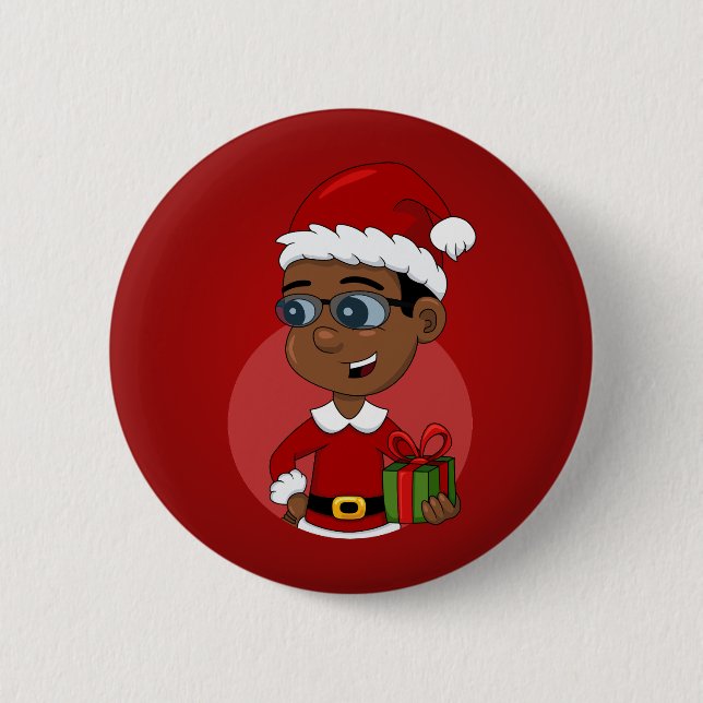 Badge Rond 5 Cm Bouton d'épingle du dessin animé de Noël (Devant)