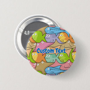 Badge Rond 5 Cm Bouton d'épingle du dessin animé Fishon