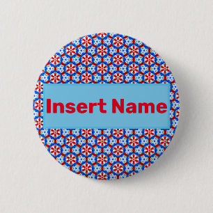 Badge Rond 5 Cm Bouton d'épingle du nom du verre tendu