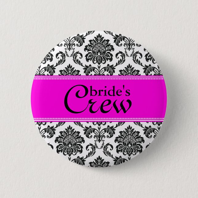 Badge Rond 5 Cm Bouton d'équipage de la mariée Damask (Devant)