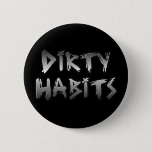 Badge Rond 5 Cm Bouton des habits salissants Argent