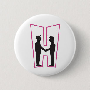 Badge Rond 5 Cm Bouton des maris "H"