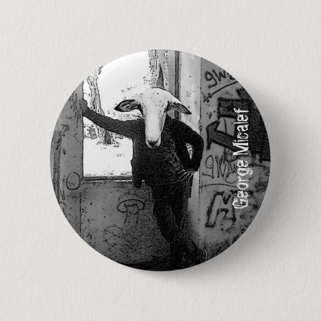 Badge Rond 5 Cm Bouton des moutons de George (Devant)