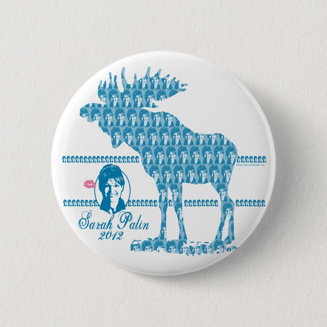Badge Rond 5 Cm Bouton des orignaux 2012 de Palin (Devant)