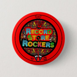 Badge Rond 5 Cm Bouton des Rockers de Magasin de Disques