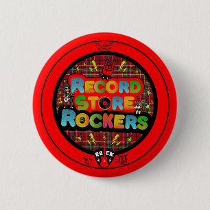 Badge Rond 5 Cm Bouton des Rockers de Magasin de Disques