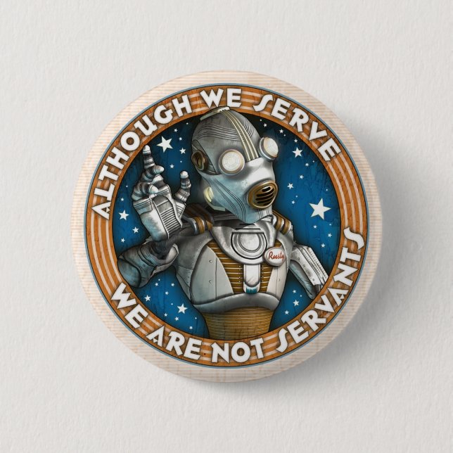 Badge Rond 5 Cm Bouton des syndicats des robots (Devant)