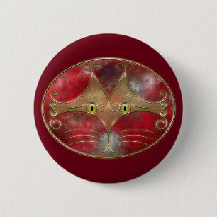 Badge Rond 5 Cm Bouton des yeux de chat