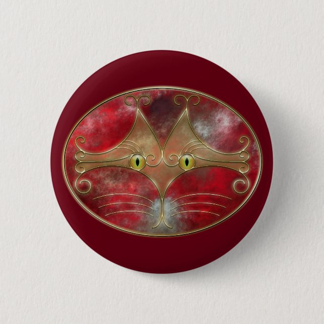 Badge Rond 5 Cm Bouton des yeux de chat (Devant)