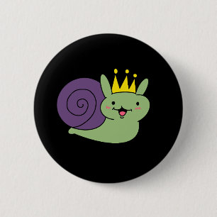 Badge Rond 5 Cm Bouton d'escargot couronné
