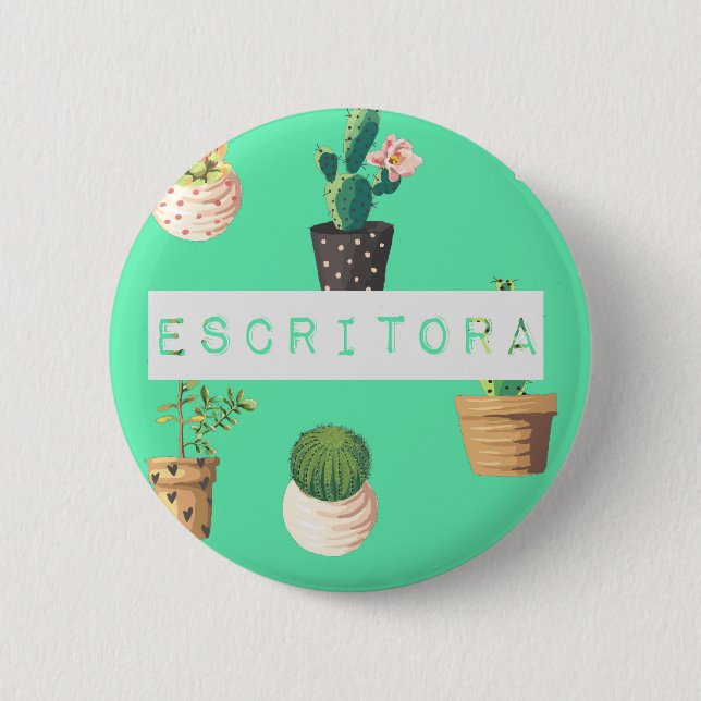 Badge Rond 5 Cm Bouton d'Escritora (Devant)