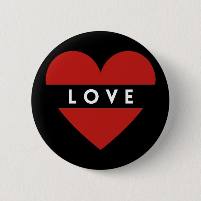 Badge Rond 5 Cm Bouton design amour (Devant)