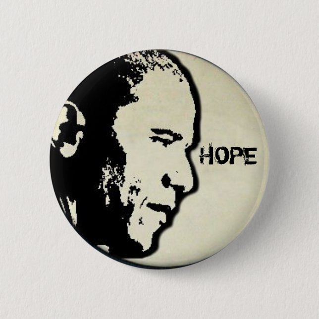 Badge Rond 5 Cm Bouton d'ESPOIR d'Obama (Devant)