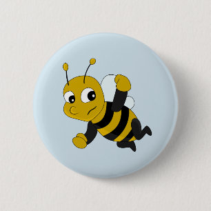 Badge Rond 5 Cm Bouton dessin animé d'abeille