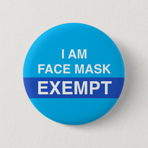 Badge Rond 5 Cm Bouton d'exemption de masque de visage