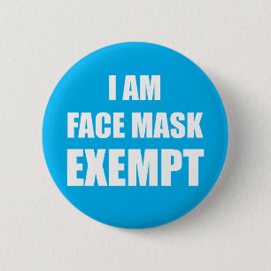 Badge Rond 5 Cm Bouton d'exemption de masque de visage