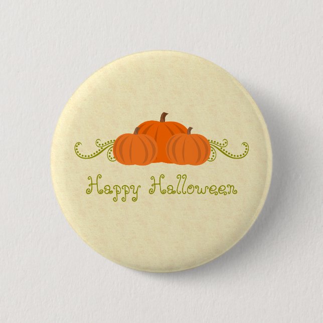 Badge Rond 5 Cm Bouton d'Halloween citrouille (Devant)