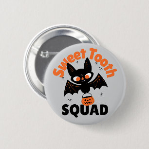 Badge Rond 5 Cm Bouton d'Halloween de la dent douce - chauve-souri
