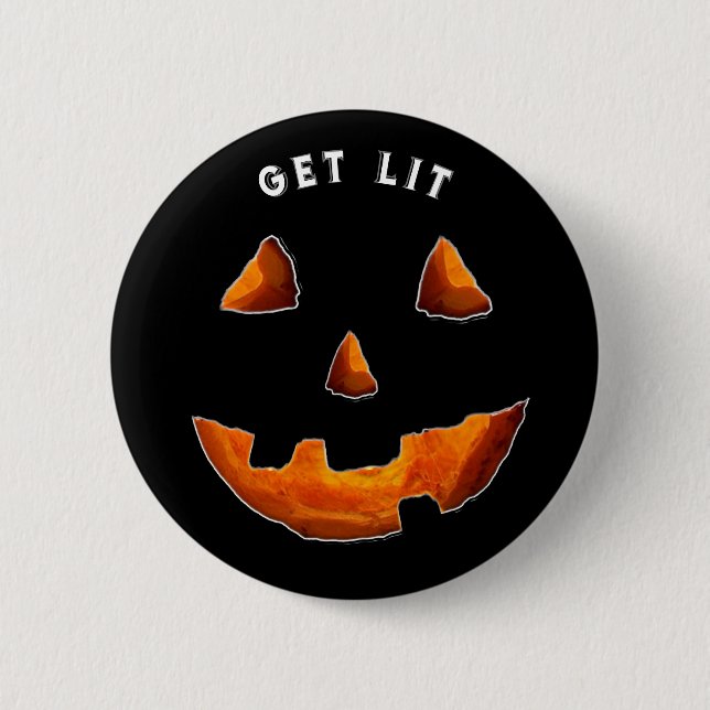 Badge Rond 5 Cm Bouton d'Halloween drôle (Devant)