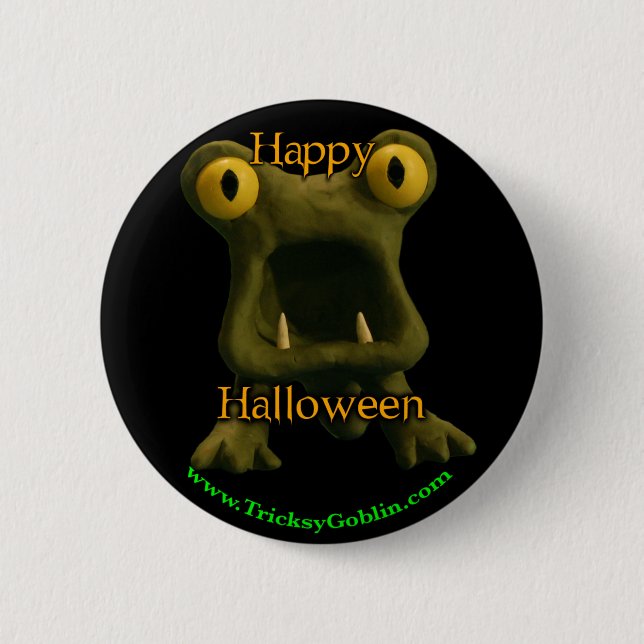 Badge Rond 5 Cm Bouton d'Halloween monstre effroyable (Devant)