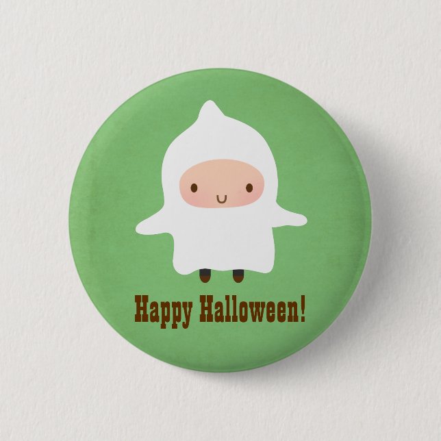 Badge Rond 5 Cm Bouton d'Halloween pour petit fantôme mignon (Devant)